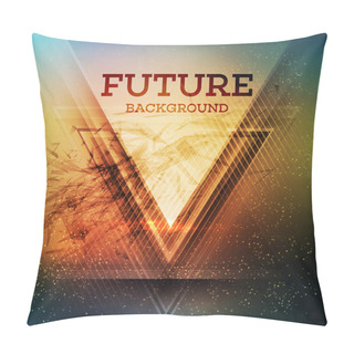 Personality  Futuristic Triangle Background Pillow Covers