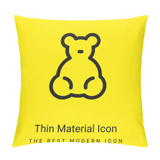 Personality  Baby Bear Toy Minimal Bright Yellow Material Icon Pillow Covers