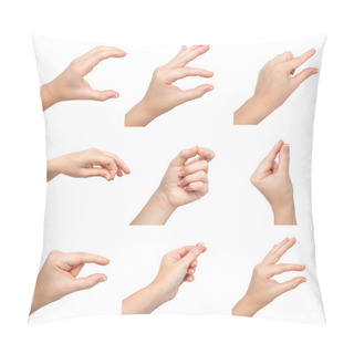 Personality  Isolated Female Hands Holding An Object Pillow Covers