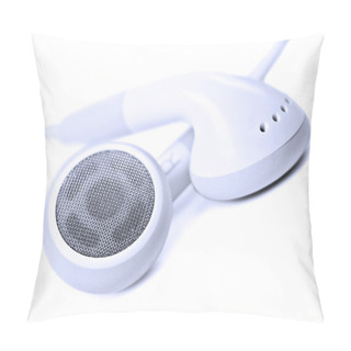 Personality  Macro Close Up Of White Earphones - Very Shallow Depth Field Pillow Covers