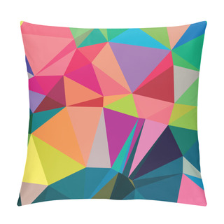 Personality  Abstract Multicolor Full Color Rainbow Background. Vector Polygo Pillow Covers