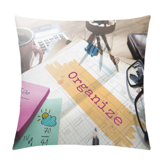 Personality  Workplace With Glasses And Concept Pillow Covers
