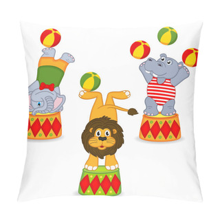 Personality  Set Of Isolated Animals In Circus Pillow Covers