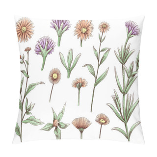 Personality  Hand Drawn Illustration, Flowers And Leaves  Pillow Covers