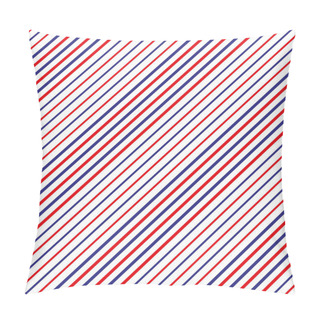 Personality  Barber Shop Concept Pattern. Vector Red, White And Blue Diagonal Lines Seamless Texture - Stripe Seamless Pattern With Red,blue And White Stripe. Pillow Covers