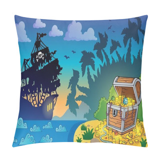 Personality  Pirate Theme With Treasure Chest 5 Pillow Covers