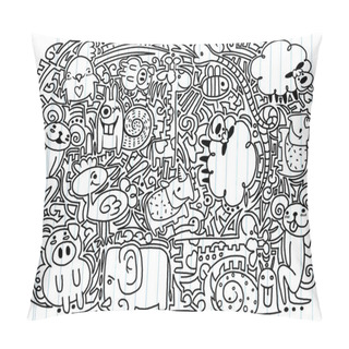 Personality  Drawings Of Doodle Animals,vector Pillow Covers
