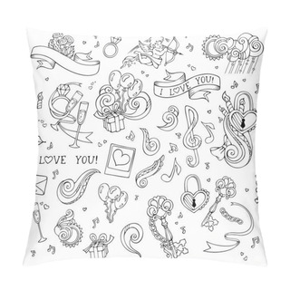 Personality  Vector Set Of Love Linear Icons Pillow Covers