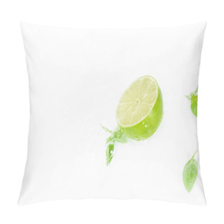 Personality  Half Of Lime With Green Leaves Pillow Covers