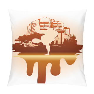 Personality  Urban Background With Street Dancer Pillow Covers