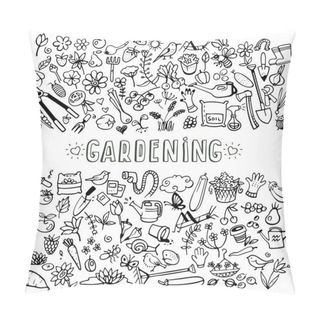 Personality  Hand Drawn Garden Icons  Pillow Covers