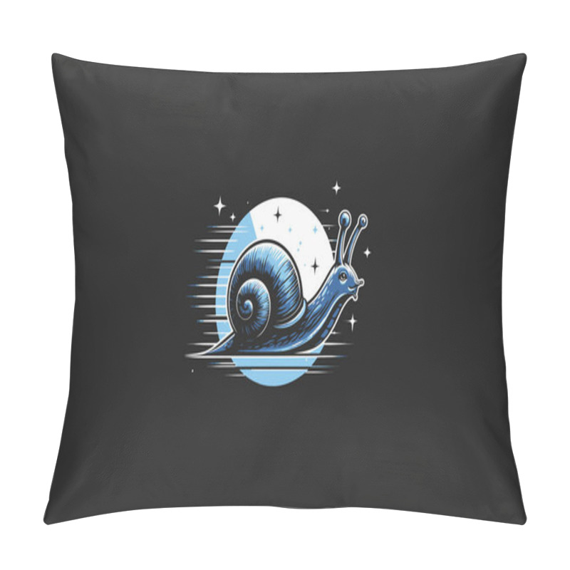 Personality  snail on moon night vector flat design pillow covers