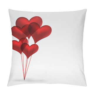 Personality  Eps10 Copula Of Red Gel Balloons In The Shape Of A Heart Pillow Covers