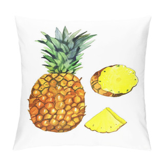 Personality  Watercolor Pineapple Illustration Pillow Covers