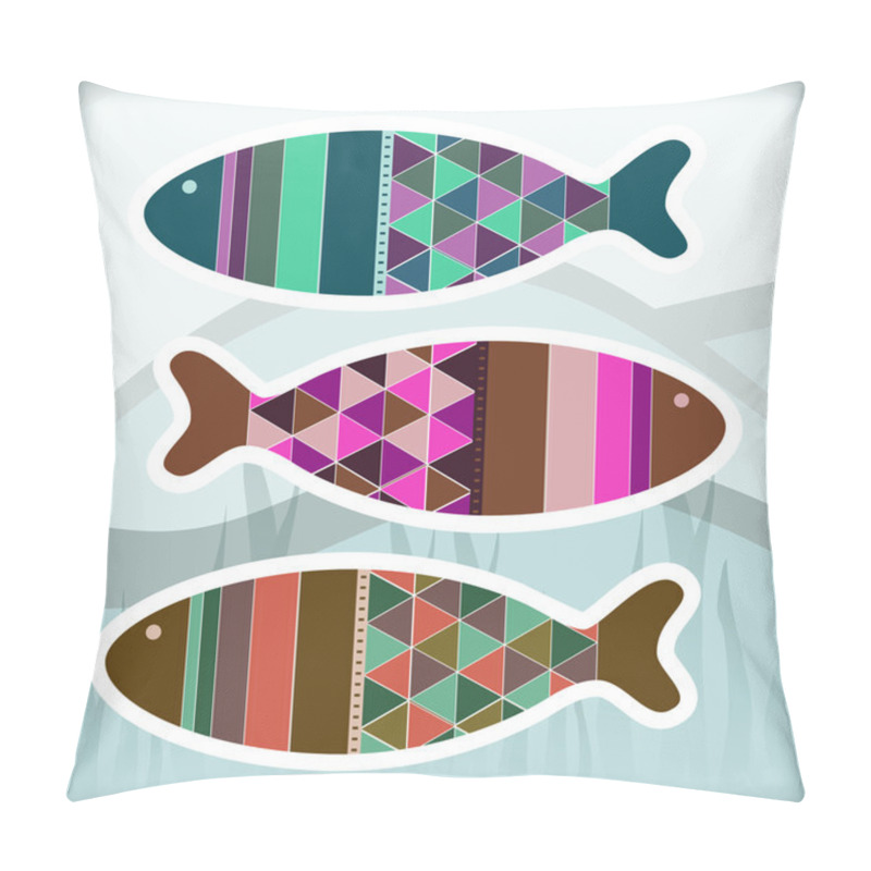 Personality  Ornamental Aquarium Fishes, Vector Design Pillow Covers