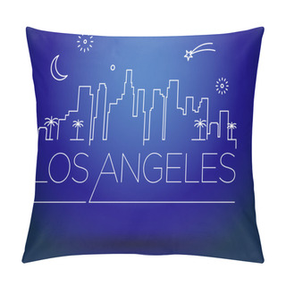 Personality  Los Angeles City Line Silhouette Pillow Covers