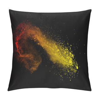 Personality  Explosion Of Colored Powder On Black Background Pillow Covers