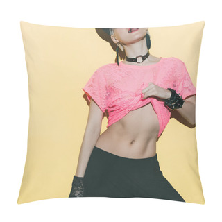Personality  Sexy Blondy Lady. Party Dance Style Pillow Covers