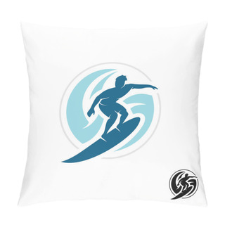 Personality  Surf Logo With Man Silhouette Pillow Covers