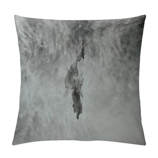 Personality  Abstract Monochrome Background With Grey Paint Swirls Pillow Covers