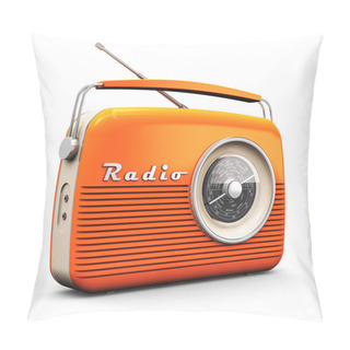 Personality  Vintage Radio Receiver Isolated On White Background Pillow Covers