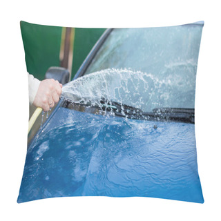 Personality  The Process Of Washing Cars With A Hose Pillow Covers
