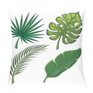 Personality  Set Of Tropical Leaves Pillow Covers