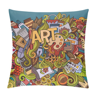 Personality  Art Hand Lettering And Doodles Elements Background Pillow Covers