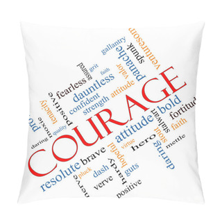 Personality  Courage Word Cloud Concept Angled Pillow Covers