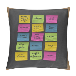 Personality  Blackboard With Uplifting Reminders Pillow Covers