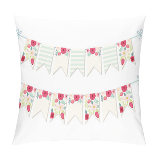 Personality  Cute Vintage Botanical Bunting Flags Pillow Covers