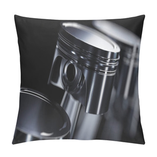 Personality  3d Illustration Of Engine. Motor Parts As Crankshaft, Pistons In Motion Pillow Covers