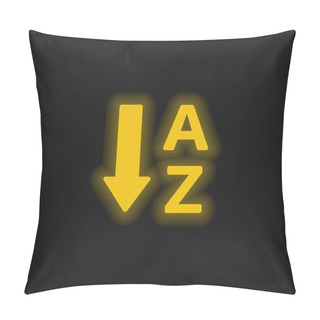 Personality  Alphabetical Order Yellow Glowing Neon Icon Pillow Covers