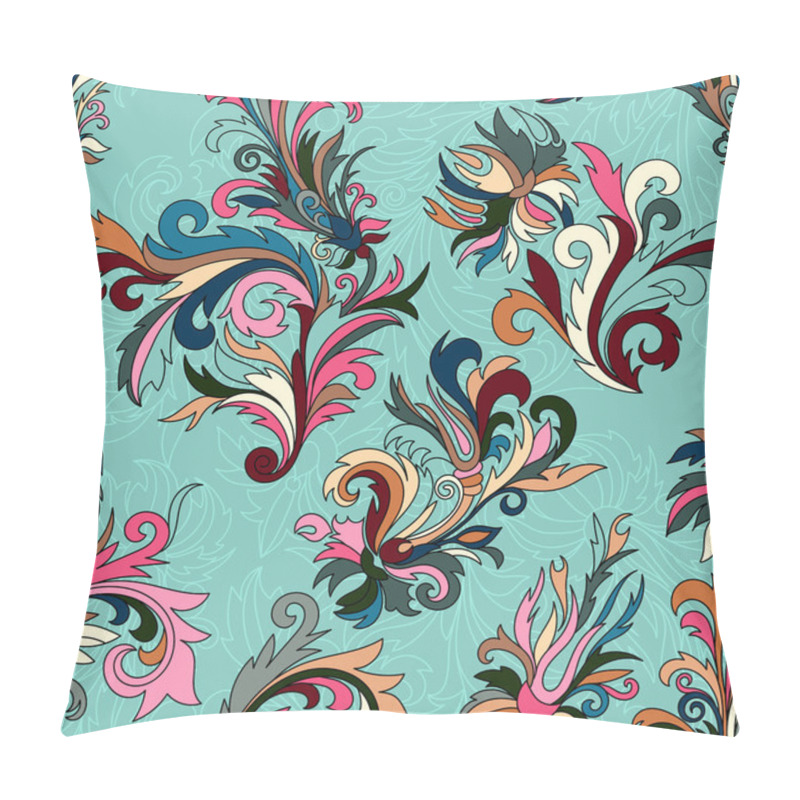 Personality  Doodle colorful pastel floral hand draw seamless pattern pillow covers