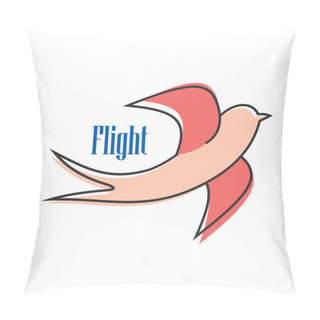 Personality  Nimble Pink Swallow In Flight Pillow Covers
