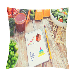 Personality  Close Up Of Ripe Vegetables And Notebook On Table Pillow Covers