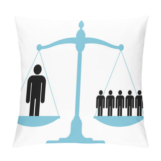 Personality  Balanced Scale With A Single Man And A Group Pillow Covers
