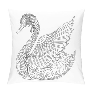 Personality  Drawing  Zentangle  Swan Pillow Covers