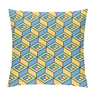 Personality  Abstract Colorful Geometric Isometric Seamless Pattern Background Pillow Covers