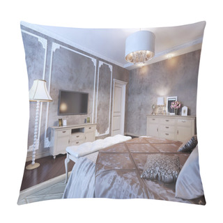 Personality  Bedroom With Dark Wallpaper Pillow Covers