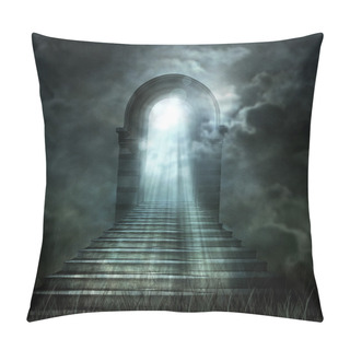 Personality  Staircase Leading To Heaven Or Hell. Light At The End Of The Tun Pillow Covers