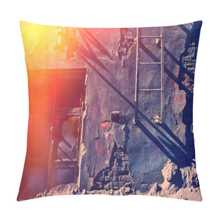Personality  Destroying The Old Industrial Building Construction, Industrial Background Pillow Covers