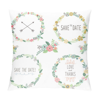 Personality  Vintage Flowers Wreath  Elements Pillow Covers
