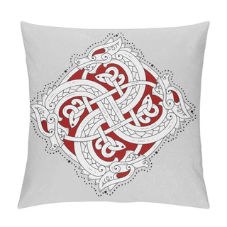 Personality  Scandinavian Snake Is Depicted In The Form Of An Ornament Pillow Covers