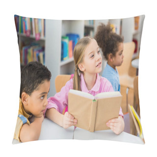 Personality  Selective Focus Of Cute Kid Holding Book Near African American Children  Pillow Covers