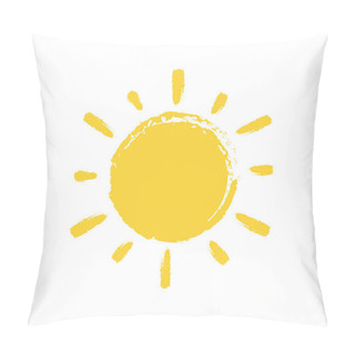 Personality  Sun Paint Brush Strokes On White Background. Vector Illustration. Pillow Covers