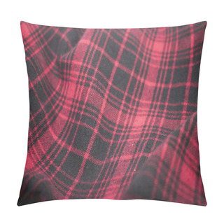Personality  Red Plaid Flannel Fabric Cloth Tartan Garment Textile Pillow Covers