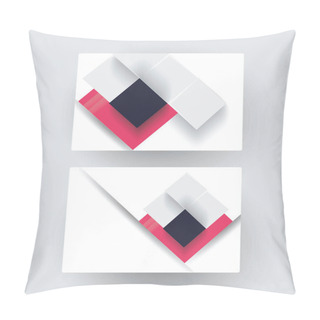 Personality  Business Card Design With Abstract Rhombus Composition, Vector Illustration. Pillow Covers
