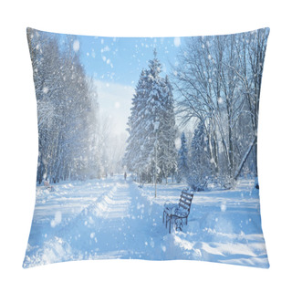 Personality  Beautiful Winter Landscape With Snow Covered Trees Pillow Covers
