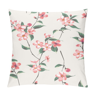 Personality  Vintage Spring Flower Branch Pattern Background Pillow Covers